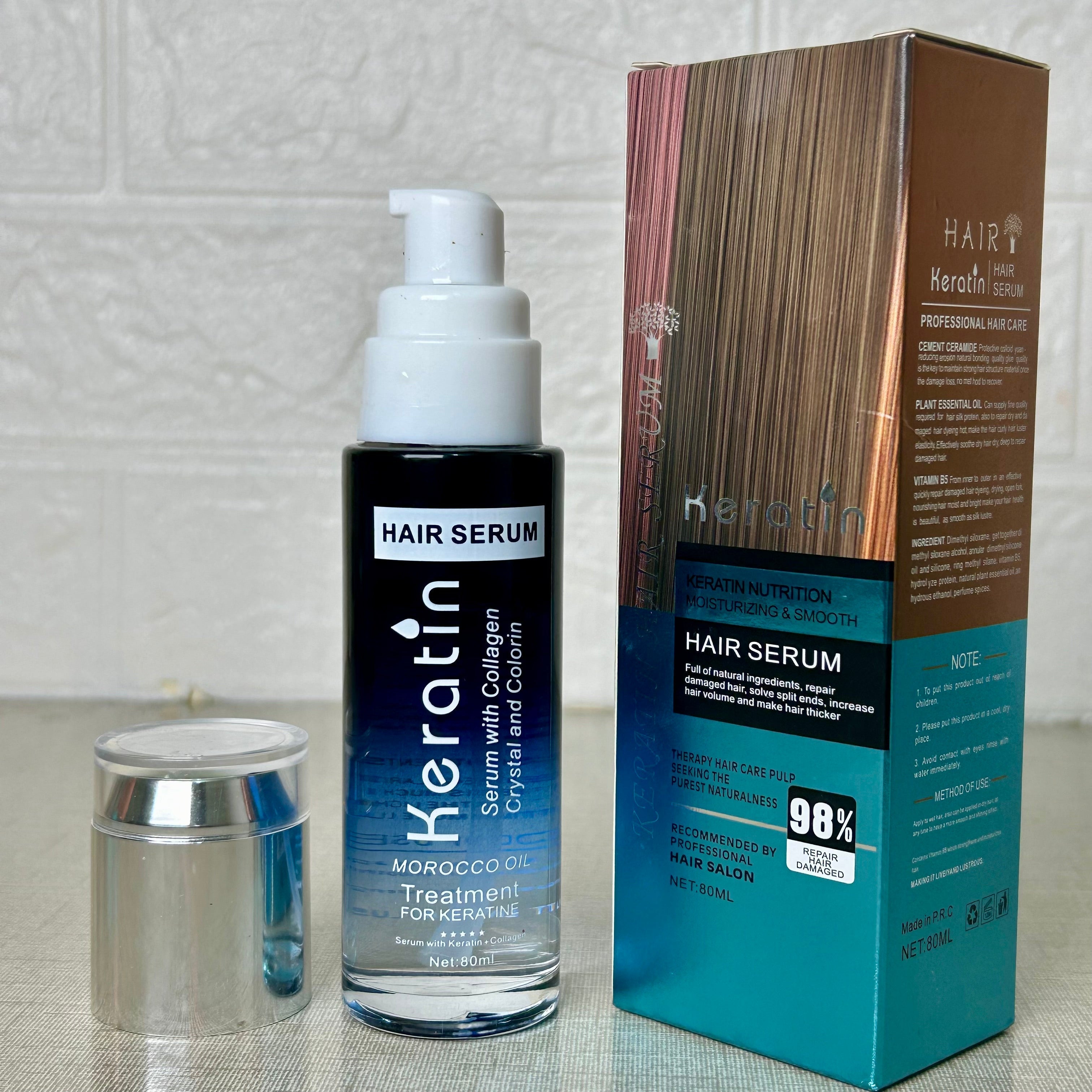 KERATIN MOISTURIZING & SMOOTH HAIR SERUM MOROCCO OIL 80ML - Classy Touch Pk