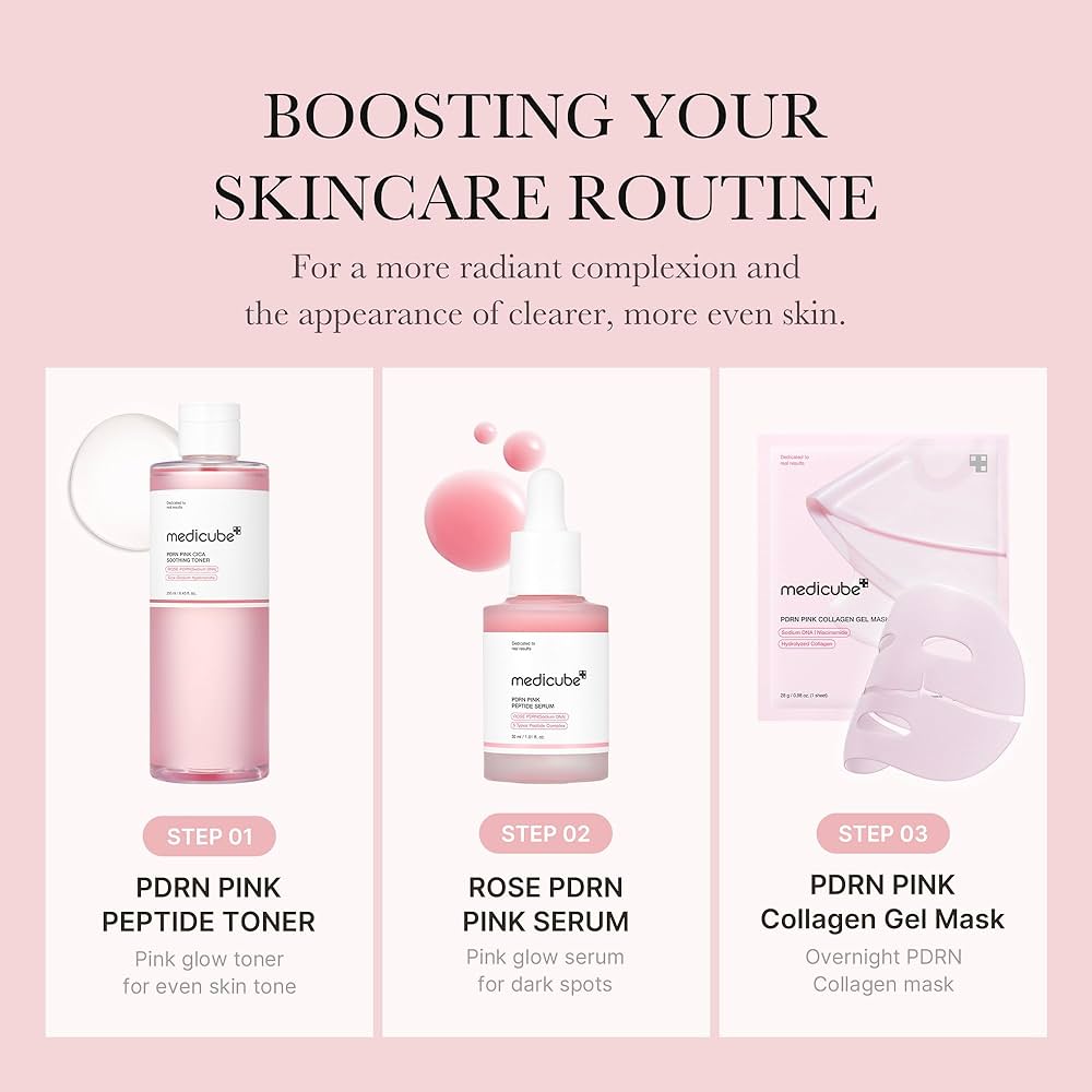 medicube PDRN Pink Peptide Toner I Pink Glow Toner for Skin Boosting, Soothing and Calming, Uneven Skin Tone, Rose PDRN & Peptide & Niacinamide, Korean Skin Care (250ml)