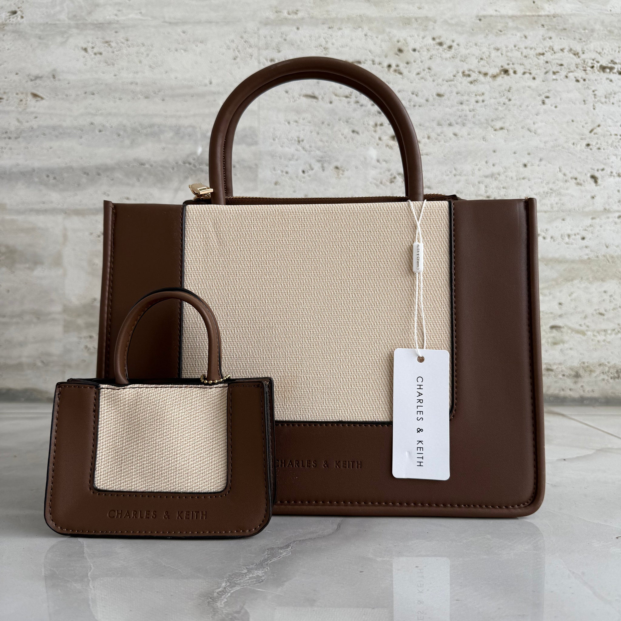 CHARLES & KEITH BAG ( BROWN )