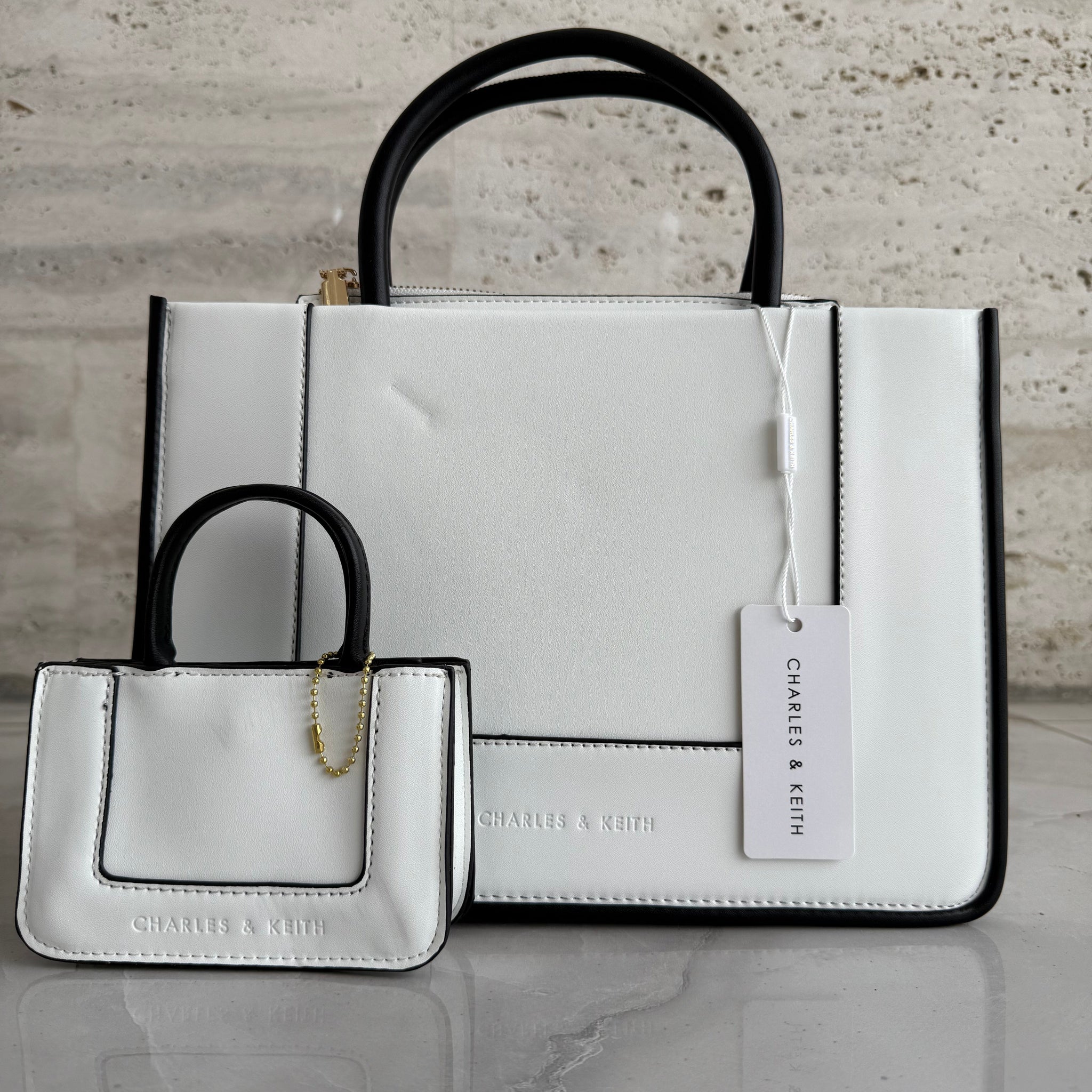CHARLES & KEITH BAG  ( WHITE)