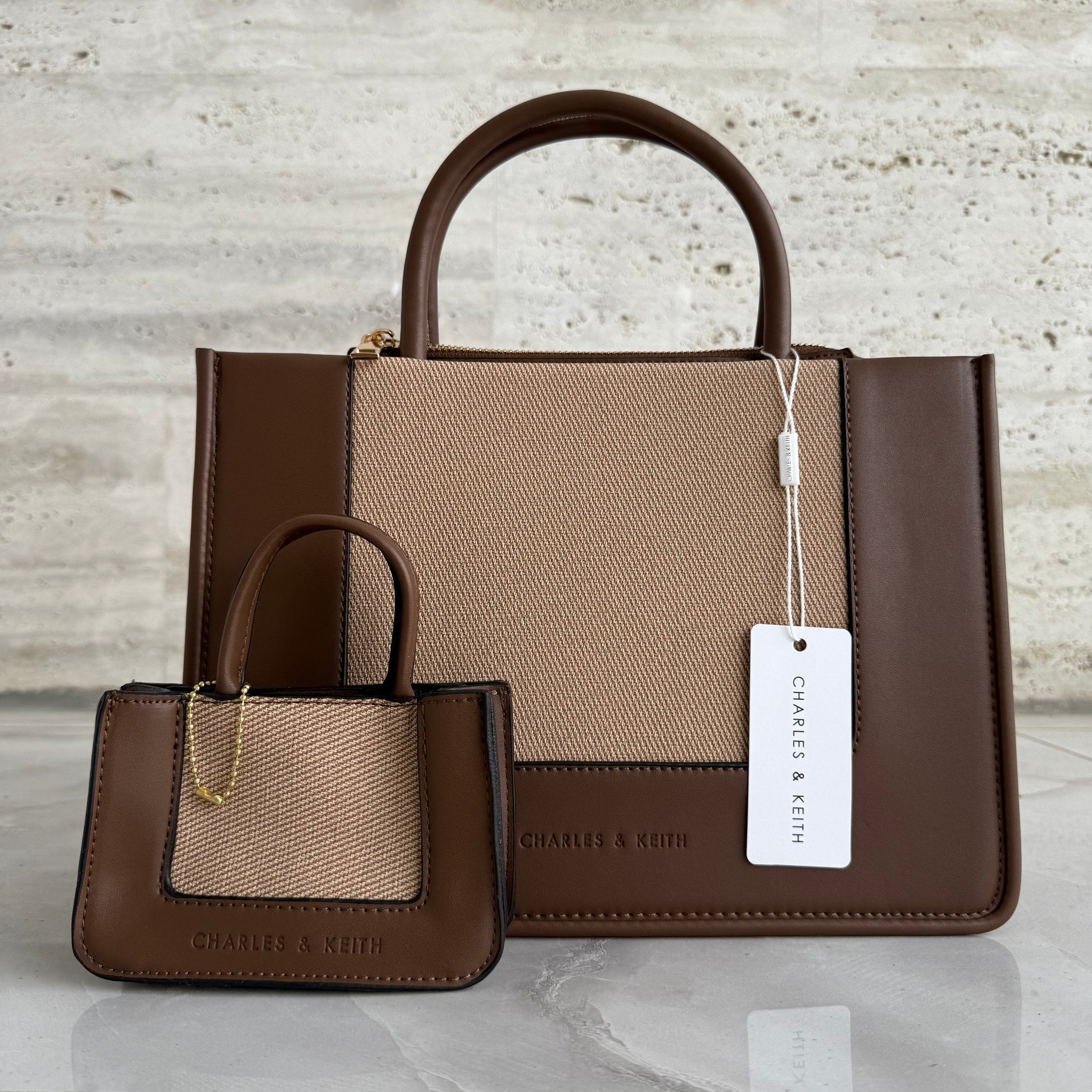 CHARLES & KEITH BAG ( DARK BROWN )