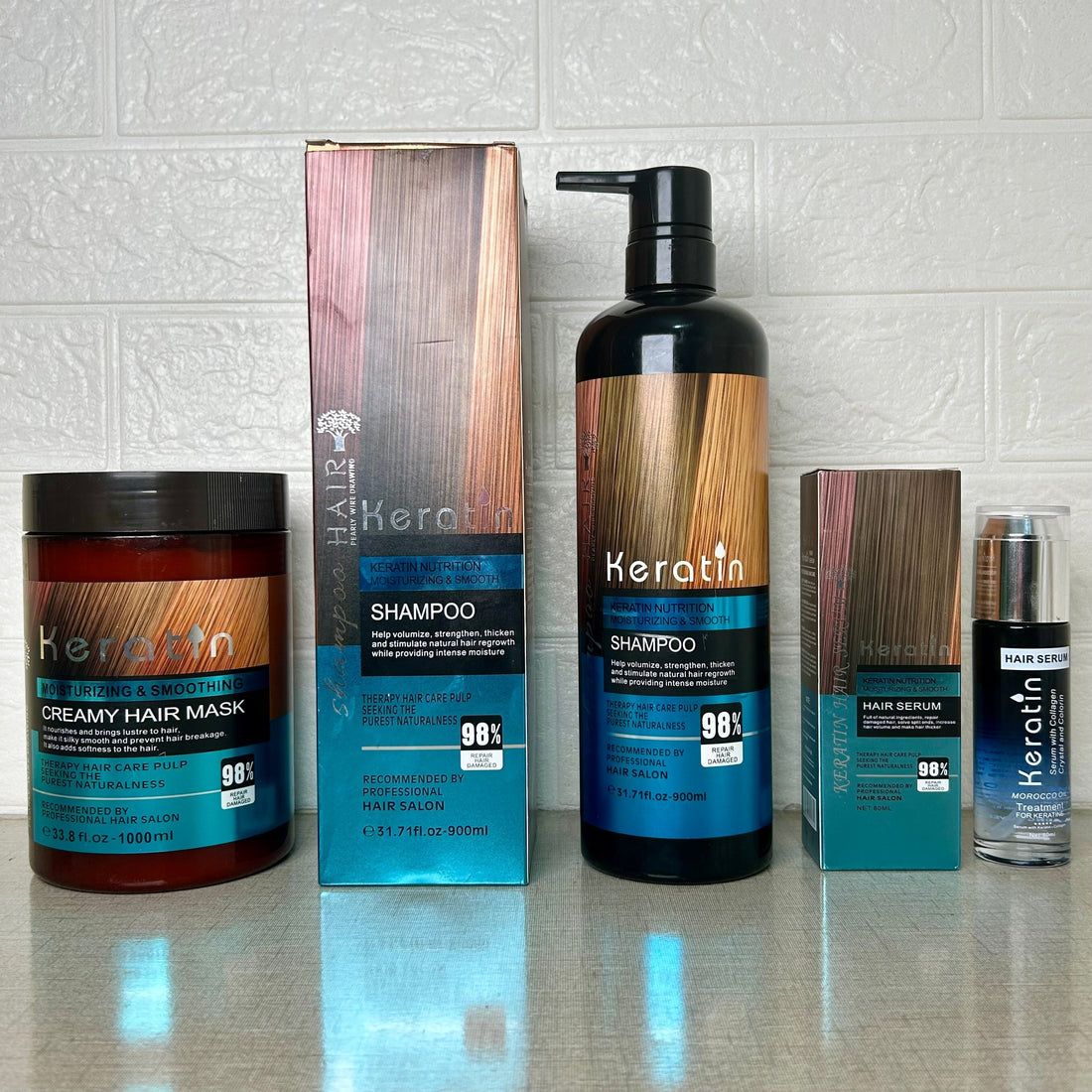 Keratin Nutrition Moisturizing & Smooth Shampoo + conditioner + Hair Serum + Creamy Mask (DEAL 10% OFF) - Classy Touch Pk