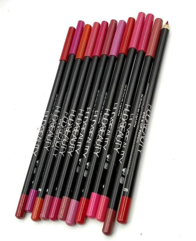 Huda beauty  lip and eye pencil pack of 12 - Classy Touch Pk